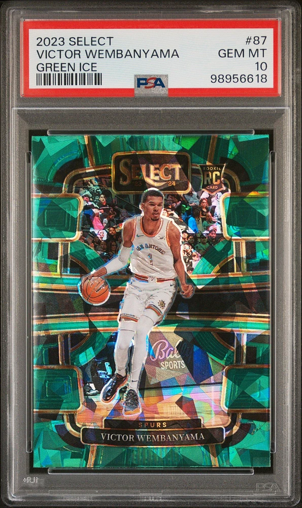 2023 Panini Select 87 Victor Wembanyama Green Ice PSA 10