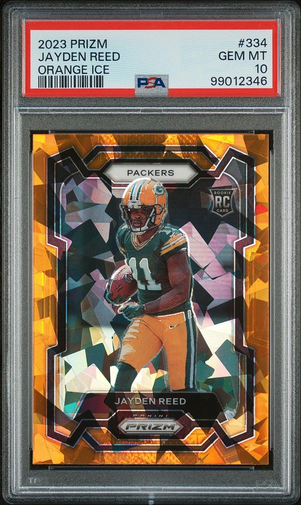 2023 Panini Prizm 334 Jayden Reed Orange Ice PSA 10
