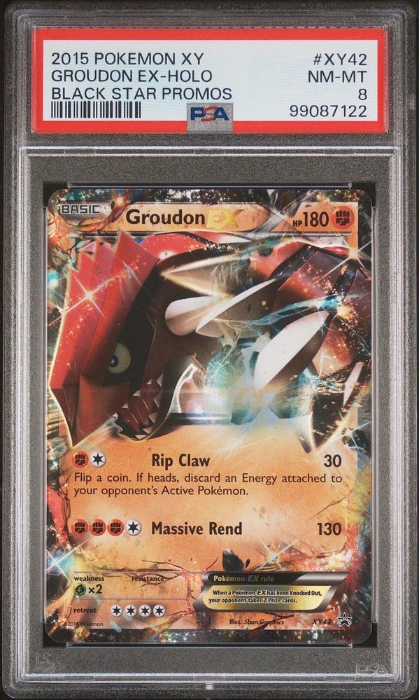 2015 Pokemon Xy Black Star Promos Xy42 Groudon Ex-holo PSA 8