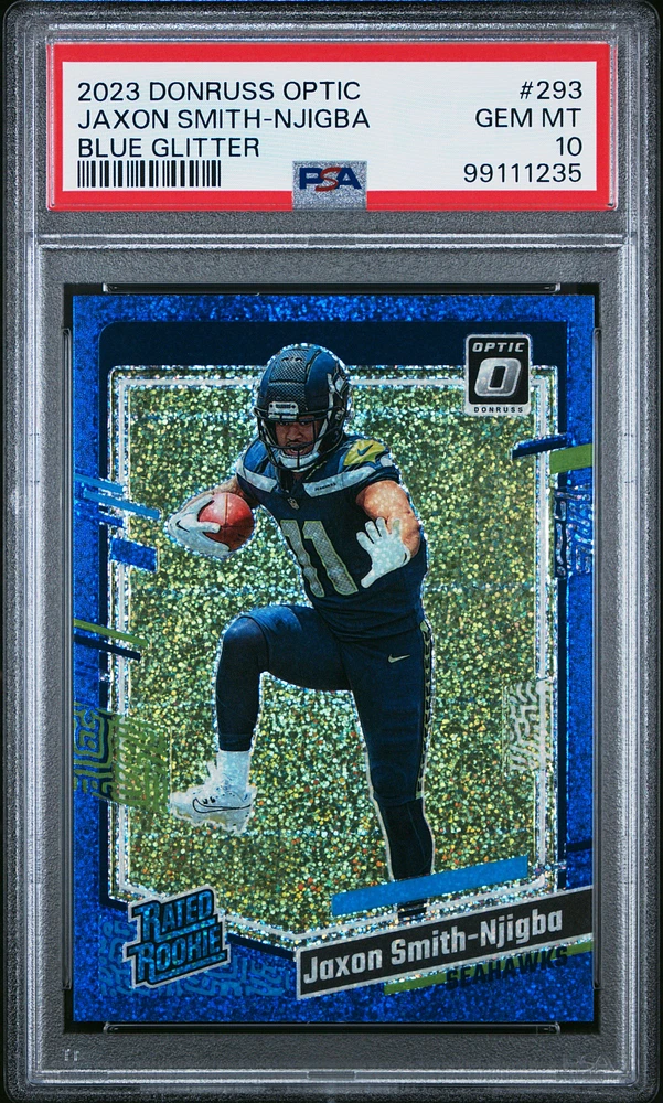 2023 Panini Donruss Optic 293 Jaxon Smith-njigba Blue Glitter PSA 10
