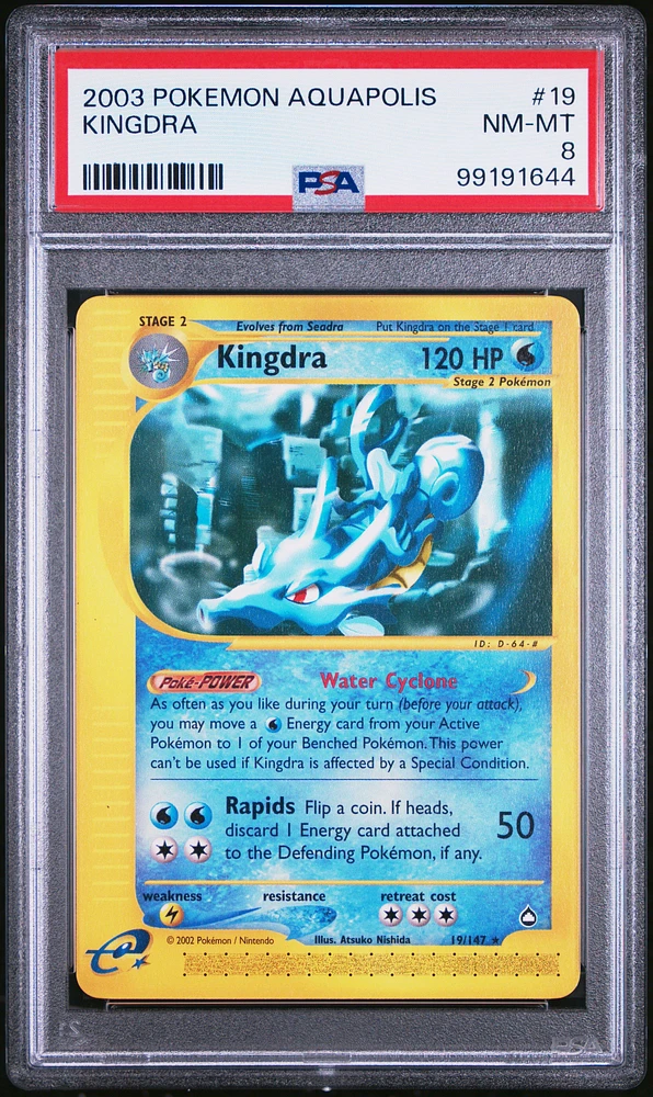 2003 Pokemon Aquapolis 19 Kingdra PSA 8