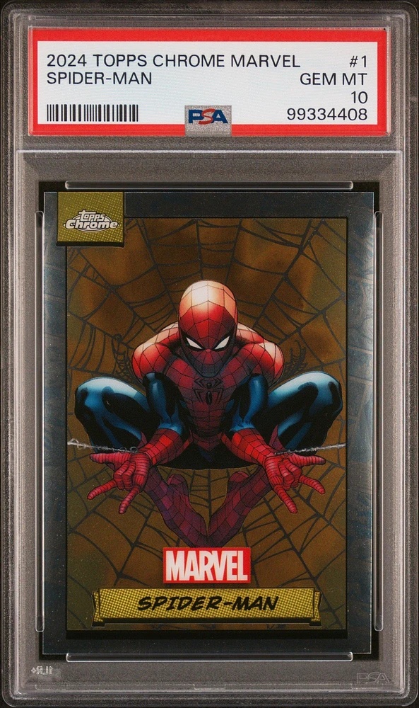 2024 Topps Chrome Marvel 1 Spider-man PSA 10