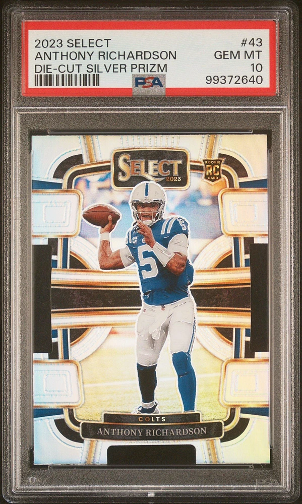 2023 Panini Select 43 Anthony Richardson Die-cut Silver Prizm PSA 10