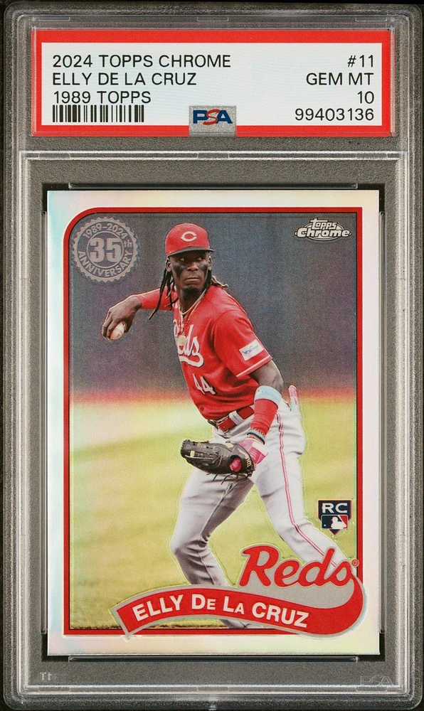 2024 Topps Chrome 1989 Topps Baseball 11 Elly De La Cruz PSA 10