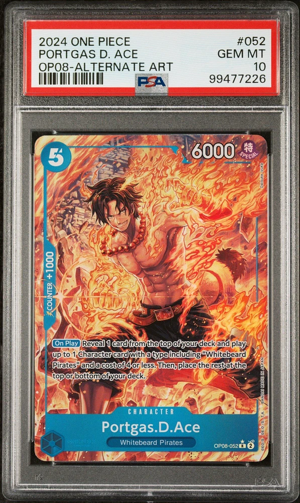2024 One Piece Two Legends 052 Portgas D. Ace Alternate Art PSA 10