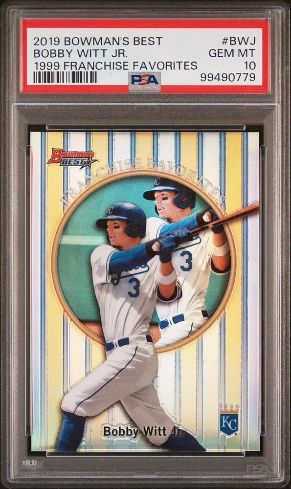 2019 Bowman's Best 1999 Franchise Favorites Bwj Bobby Witt Jr. PSA 10