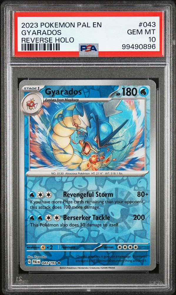 2023 Pokemon Pal En-paldea Evolved 043 Gyarados Reverse Holo PSA 10