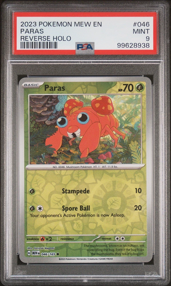 2023 Pokemon Mew En-151 046 Paras Reverse Holo PSA 9