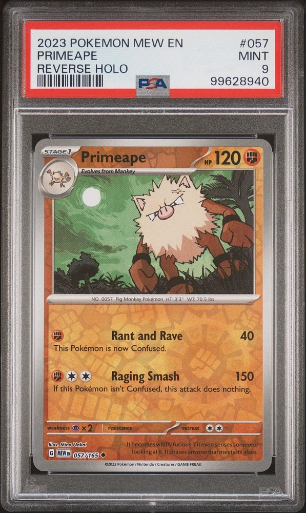 2023 Pokemon Mew En-151 057 Primeape Reverse Holo PSA 9