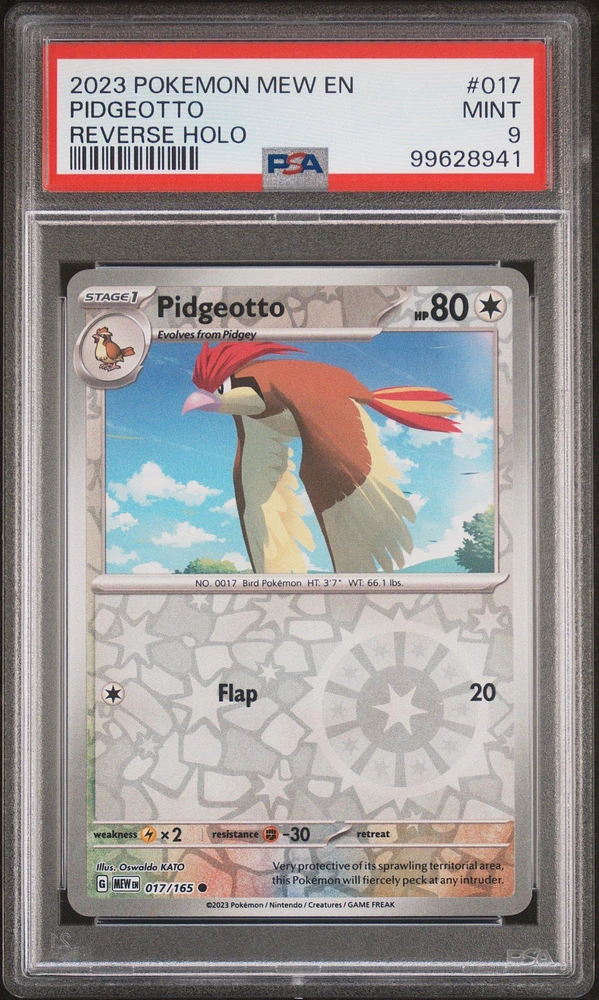 2023 Pokemon Mew En-151 017 Pidgeotto Reverse Holo PSA 9