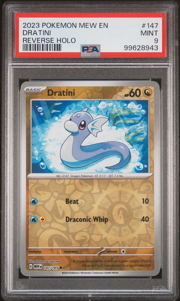 2023 Pokemon Mew En-151 147 Dratini Reverse Holo PSA 9