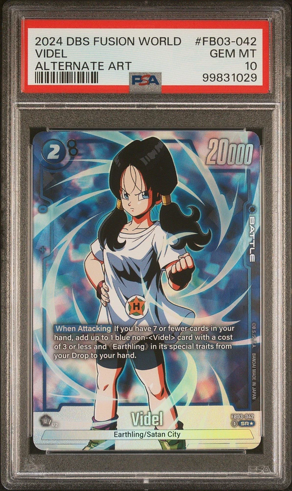2024 Dragon Ball Super Card Game Fusion World Raging Roar Fb03-042 Videl Alternate Art PSA 10