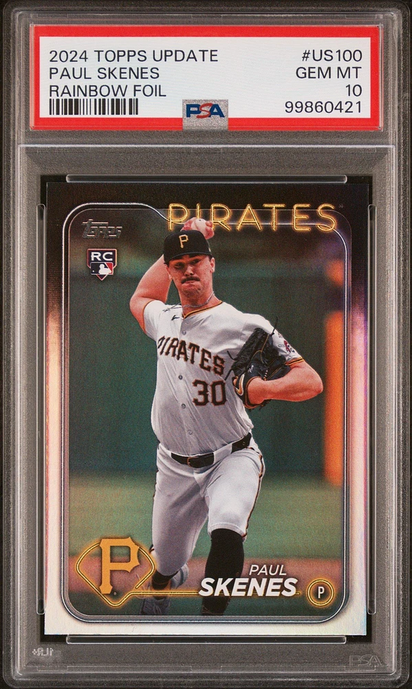 2024 Topps Update Us100 Paul Skenes Rainbow Foil PSA 10
