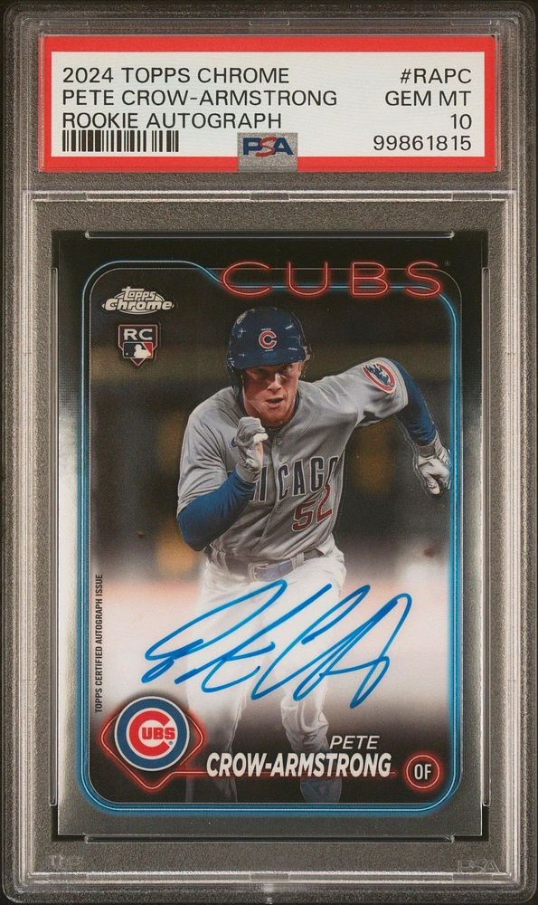2024 Topps Chrome Rookie Autographs Rapc Pete Crow-armstrong PSA 10