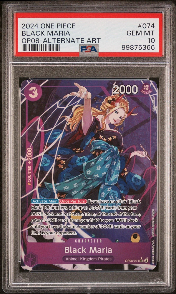 2024 One Piece Two Legends 074 Black Maria Alternate Art PSA 10