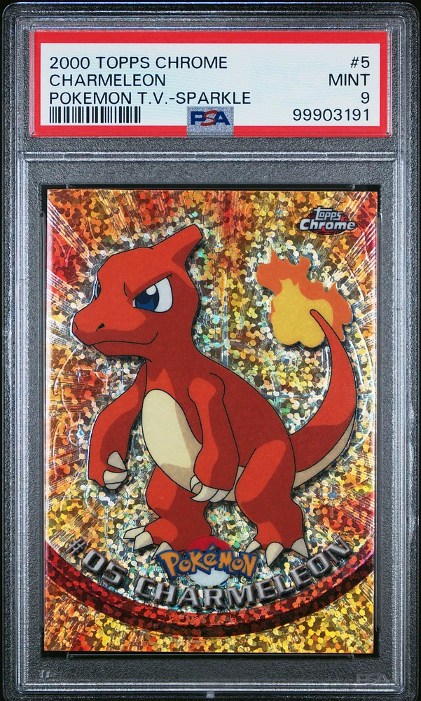 2000 Topps Chrome Pokemon T.v. 5 Charmeleon Sparkle PSA 9