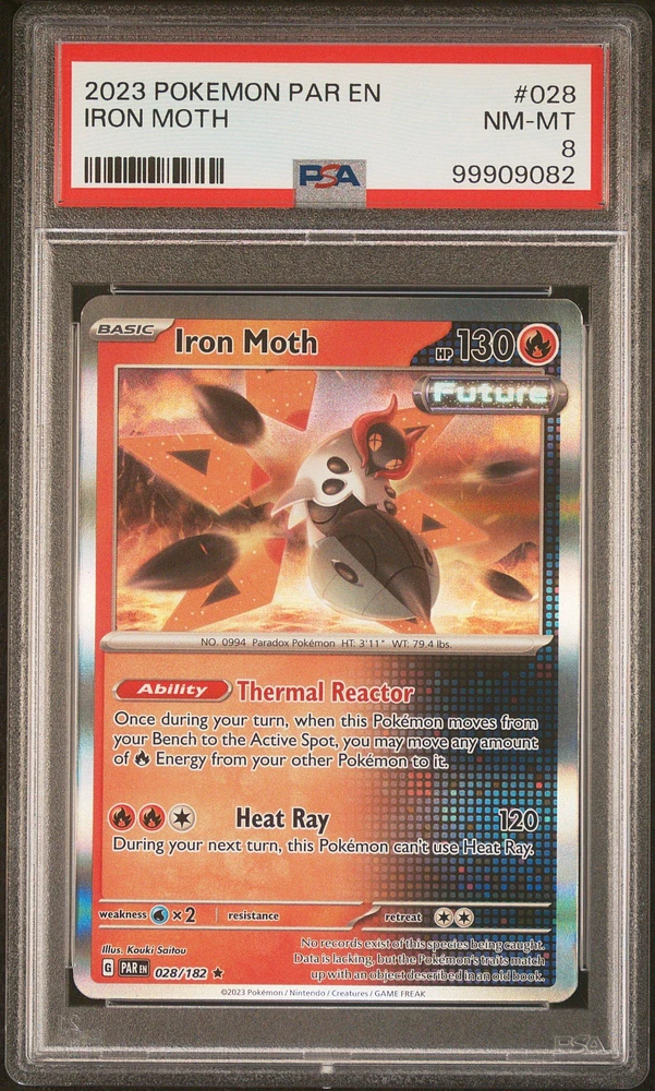 2023 Pokemon Par En-paradox Rift 028 Iron Moth PSA 8