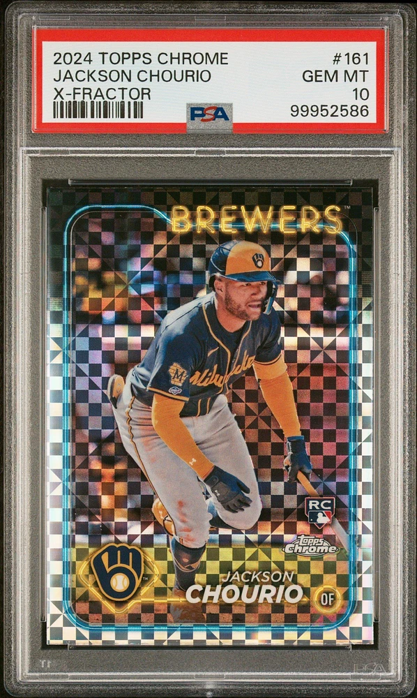2024 Topps Chrome 161 Jackson Chourio X-fractor PSA 10