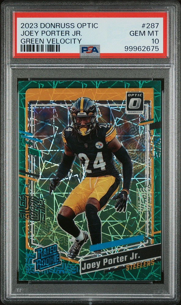 2023 Panini Donruss Optic 287 Joey Porter Jr. Green Velocity PSA 10