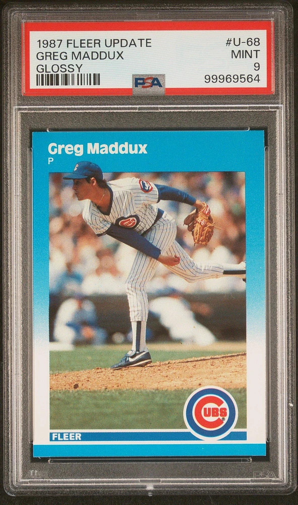1987 Fleer Update Glossy U-68 Greg Maddux PSA 9