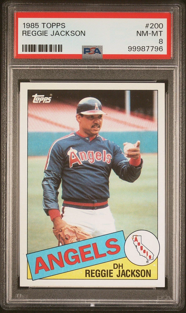 1985 Topps 200 Reggie Jackson PSA 8