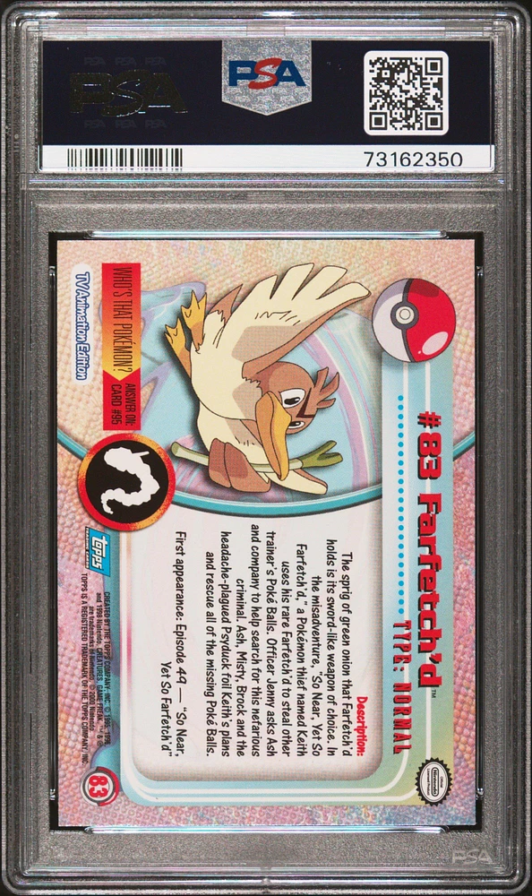 2000 Topps Pokemon Tv Animation Series 2 83 Farfetch'd Foil PSA 9
