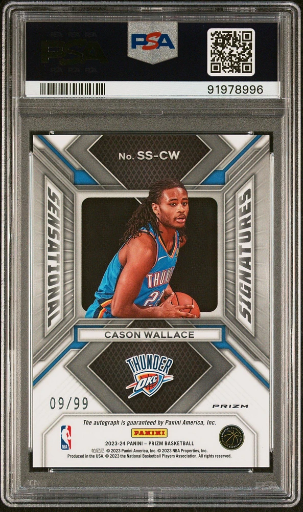 2023 Panini Prizm Sensational Signatures Sscw Cason Wallace Red PSA 10