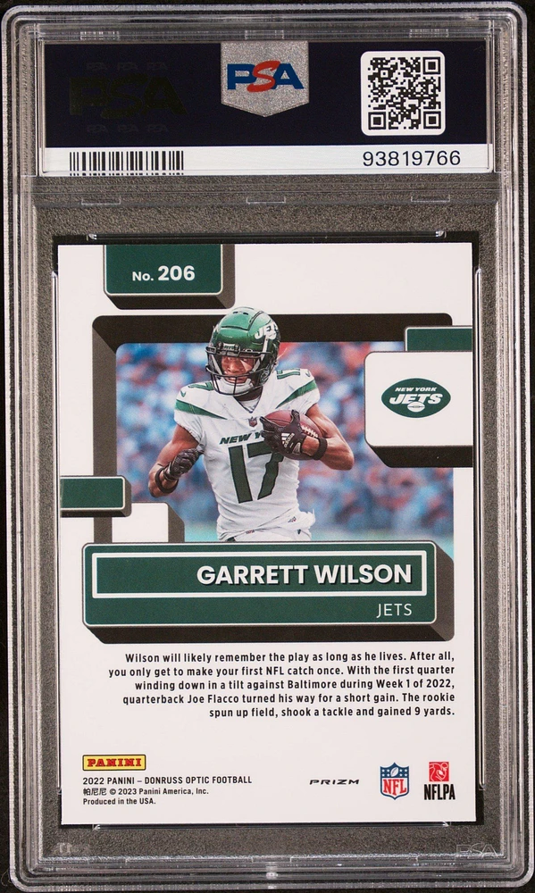 2022 Panini Donruss Optic 206 Garrett Wilson Pink PSA 10