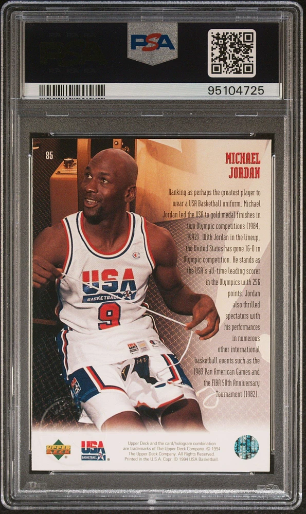 1994 Upper Deck Usa Basketball 85 Michael Jordan PSA 10