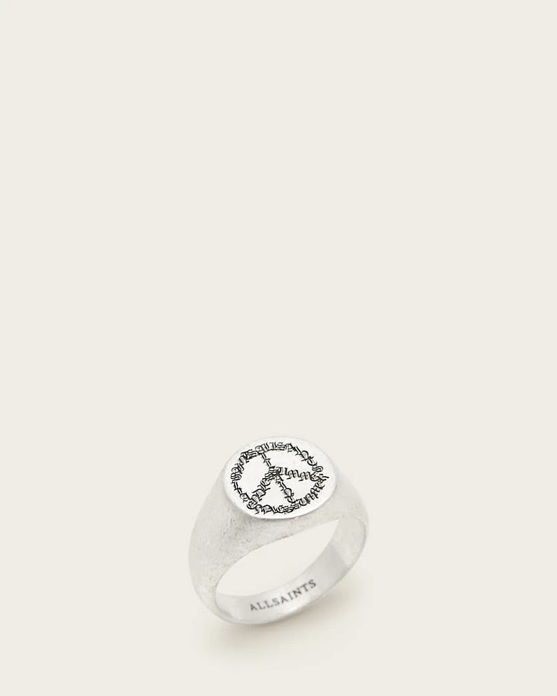 Leon Sterling Silver Peace Engraved Ring