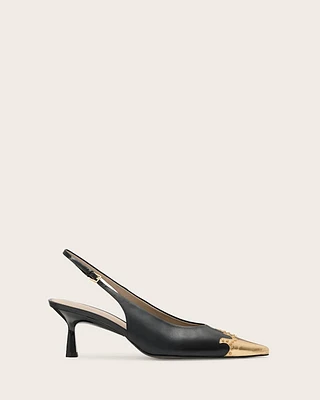 Denver Leather Slingback Heeled Shoes