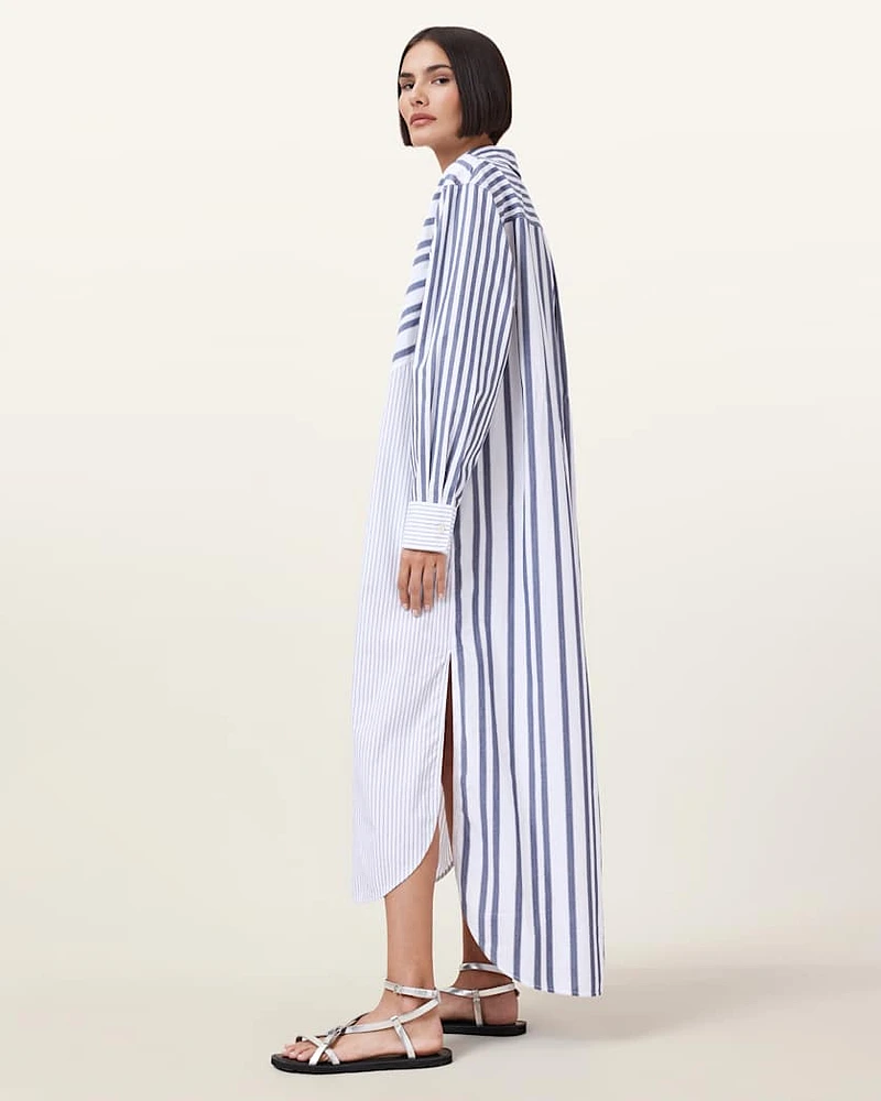 Shannon Striped Shirt Maxi Dress