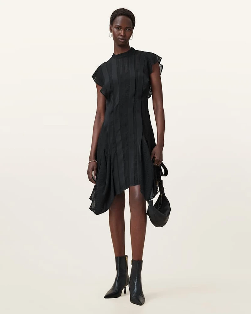 Fleur Textured Asymmetric Hem Dress