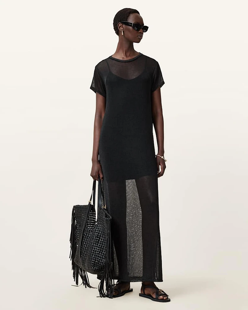 Thea Sparkle Sheer Maxi Dress