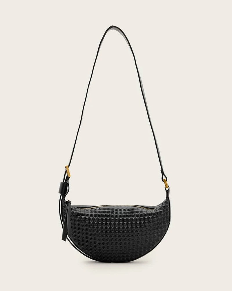Half Moon Studded Crossbody Bag