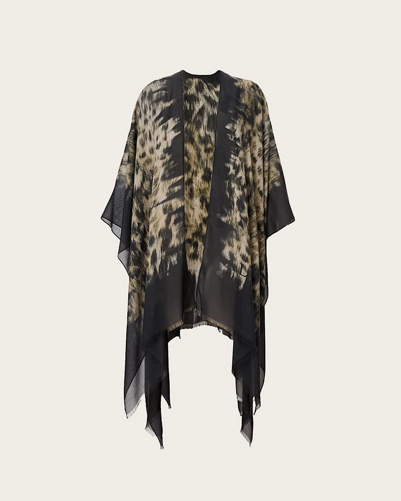 Evia Leopard Print Ruana