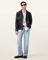 Watts Cropped Leather Blazer