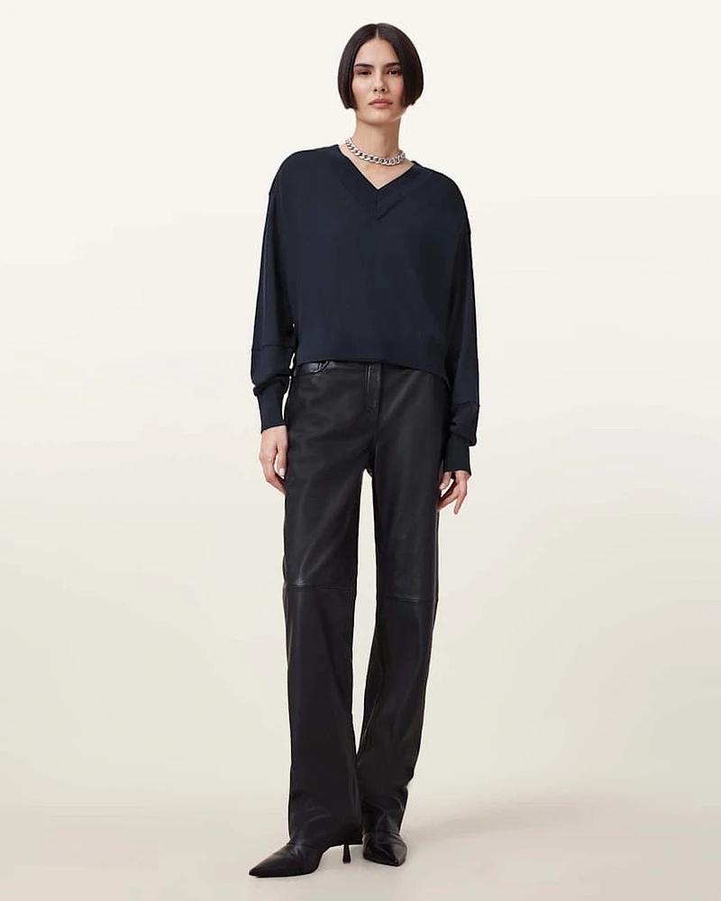 Julieana V Neck Wool Jumper