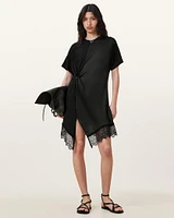Lana Lace Trim Mini T-Shirt Dress