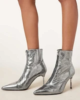 Natasha Pointed Metallic Leather Boots