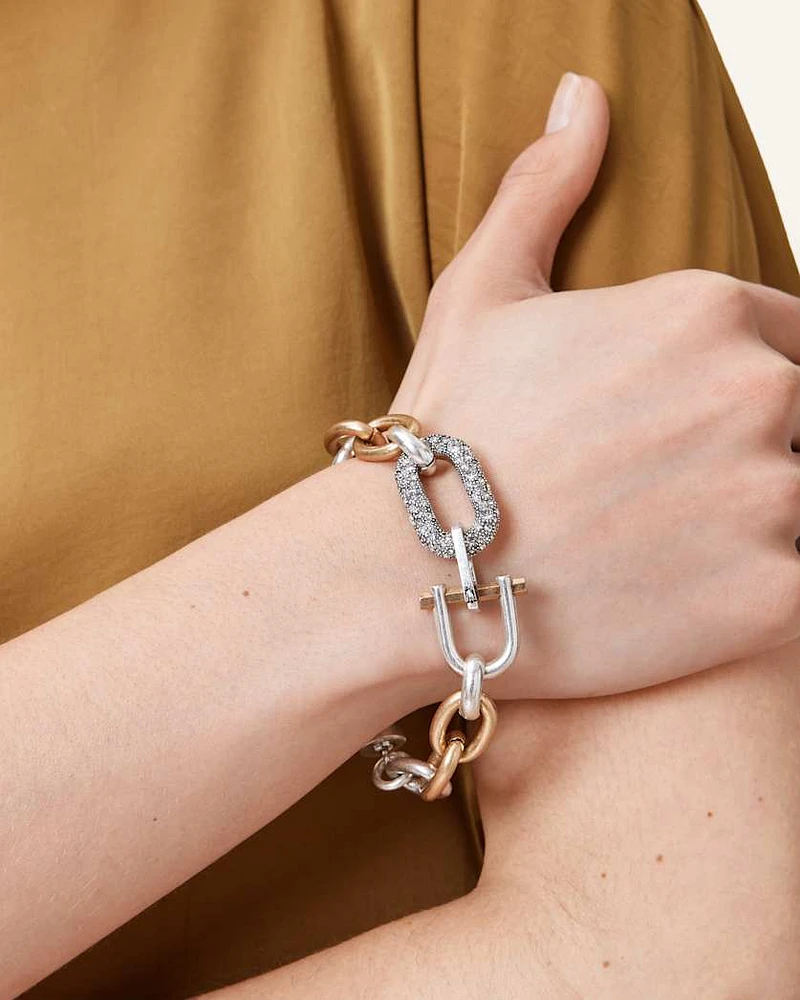 Cadence Two Tone Chain Bracelet