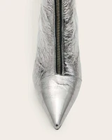 Natasha Pointed Metallic Leather Boots