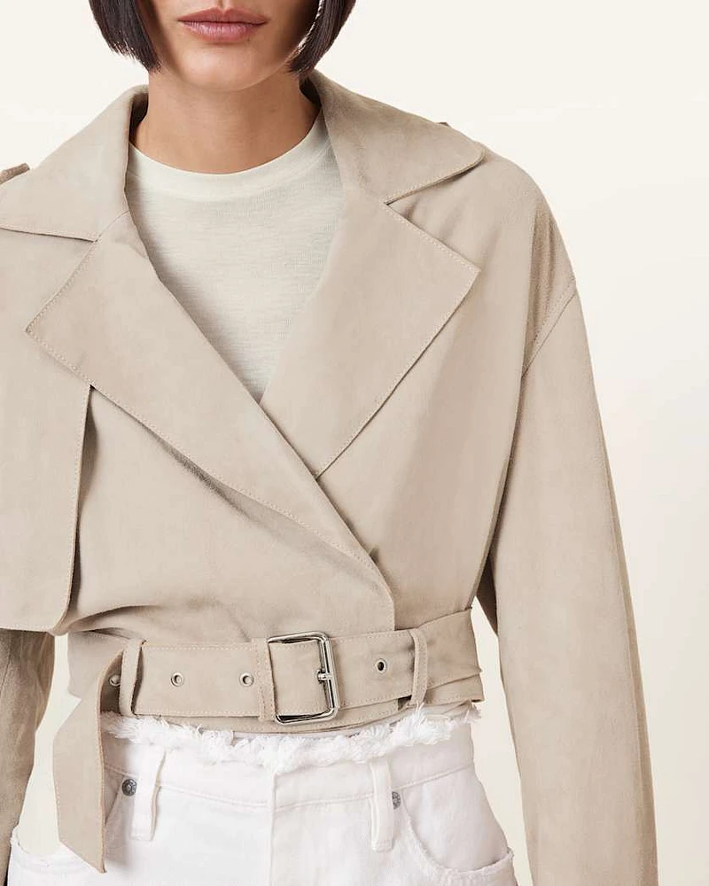Ophelia Cropped Suede Jacket