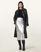 Renai Slim Fit Leather Pencil Skirt