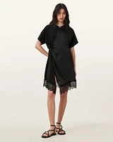Lana Lace Trim Mini T-Shirt Dress