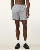Warden Striped Seersucker Swim Shorts