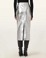 Renai Slim Fit Leather Pencil Skirt