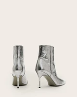 Natasha Pointed Metallic Leather Boots