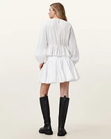 Tulip White Cotton Mini Skirt