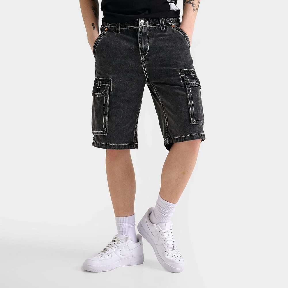 Men's True Religion Vinny Big T Cargo Denim Jean Shorts